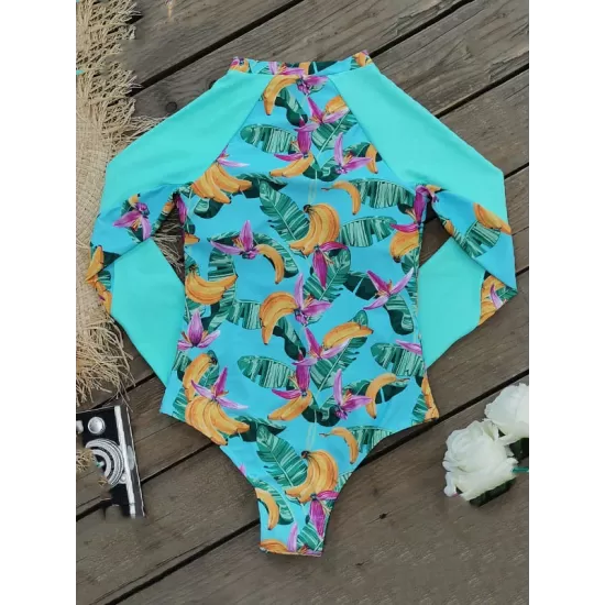 Fruit Printed Long Sleeves Zipper Surfing One-Piece Wetsuit Fruit Printed Long Sleeves Zipper Surfing One-Piece Wetsuit