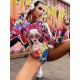 Artistic Illustration Printed Long Sleeves Backless Wetsuits Artistic Illustration Printed Long Sleeves Backless Wetsuits