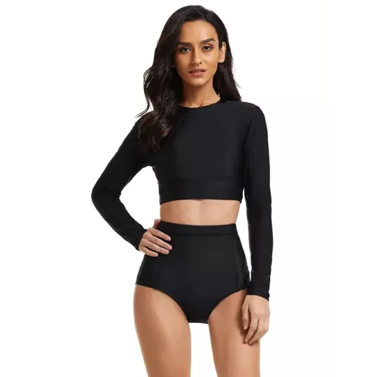 Solid Color High-Waisted Hollow Split Wetsuits Solid Color High-Waisted Hollow Split Wetsuits