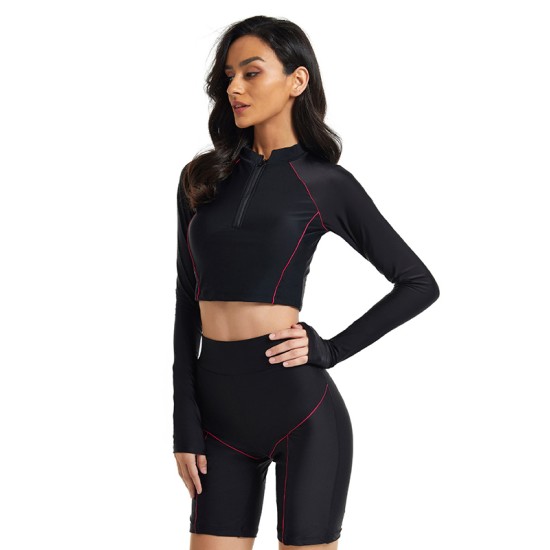 Long-Sleeves Zipper High-Waisted Split Wetsuits Long-Sleeves Zipper High-Waisted Split Wetsuits