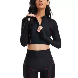 Long-Sleeves Zipper High-Waisted Split Wetsuits