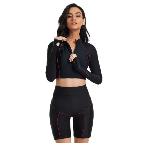 Long-Sleeves Zipper High-Waisted Split Wetsuits Long-Sleeves Zipper High-Waisted Split Wetsuits