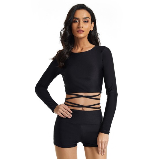Long Sleeves Bandage Solid Color Split Wetsuits Long Sleeves Bandage Solid Color Split Wetsuits