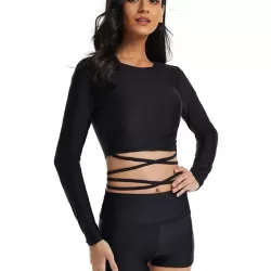 Long Sleeves Bandage Solid Color Split Wetsuits