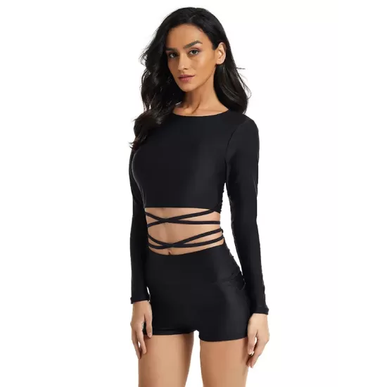 Long Sleeves Bandage Solid Color Split Wetsuits Long Sleeves Bandage Solid Color Split Wetsuits