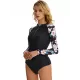 Long Sleeves Zipper Split-Joint Floral Printed One-Piece Wetsuits Long Sleeves Zipper Split-Joint Floral Printed One-Piece Wetsuits
