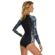 Long Sleeves Split-Joint Floral Printed Zipper One-Piece Wetsuits Long Sleeves Split-Joint Floral Printed Zipper One-Piece Wetsuits