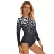 Long Sleeves Floral Printed Zipper One-Piece Wetsuits Long Sleeves Floral Printed Zipper One-Piece Wetsuits