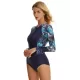 Long Sleeves Floral Printed Zipper Slim One-Piece Wetsuits Long Sleeves Floral Printed Zipper Slim One-Piece Wetsuits