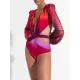 Long Sleeves Gradient Hollow V-Neck Wetsuits Long Sleeves Gradient Hollow V-Neck Wetsuits