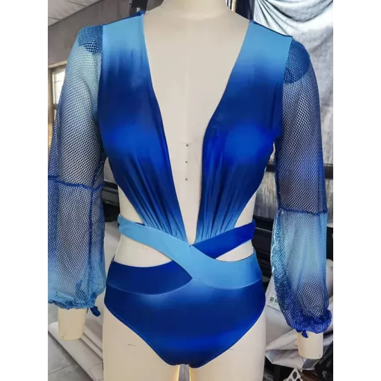 Long Sleeves Gradient Hollow V-Neck Wetsuits Long Sleeves Gradient Hollow V-Neck Wetsuits