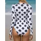 Long Sleeves Floral Printed Zipper One-Piece Wetsuits Long Sleeves Floral Printed Zipper One-Piece Wetsuits