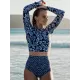 Long-Sleeves Zipper Floral Printed Wetsuits Long-Sleeves Zipper Floral Printed Wetsuits