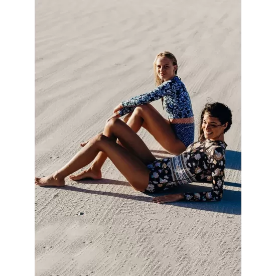 Long-Sleeves Zipper Floral Printed Wetsuits Long-Sleeves Zipper Floral Printed Wetsuits