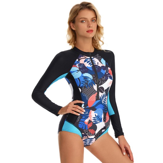 Women's One Piece Long Sleeved Surf Suit Sunscreen Swimsuit Women's One Piece Long Sleeved Surf Suit Sunscreen Swimsuit