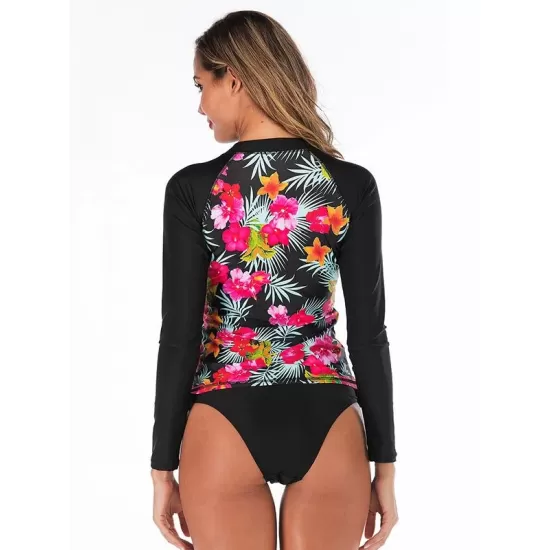 Floral Zipper Two Pieces Wetsuit Floral Zipper Two Pieces Wetsuit
