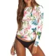 Floral-Printed Long Sleeves Split Wetsuit Floral-Printed Long Sleeves Split Wetsuit