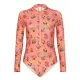 Floral Printed Long Sleeves One Piece Wetsuit Floral Printed Long Sleeves One Piece Wetsuit