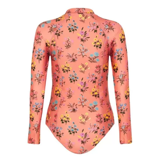 Floral Printed Long Sleeves One Piece Wetsuit Floral Printed Long Sleeves One Piece Wetsuit