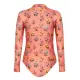 Floral Printed Long Sleeves One Piece Wetsuit Floral Printed Long Sleeves One Piece Wetsuit