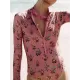 Floral Printed Long Sleeves One Piece Wetsuit Floral Printed Long Sleeves One Piece Wetsuit