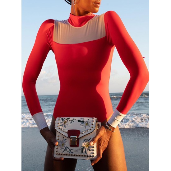 Rash Guard Split-Joint Zipper Color-Block Wetsuit Rash Guard Split-Joint Zipper Color-Block Wetsuit