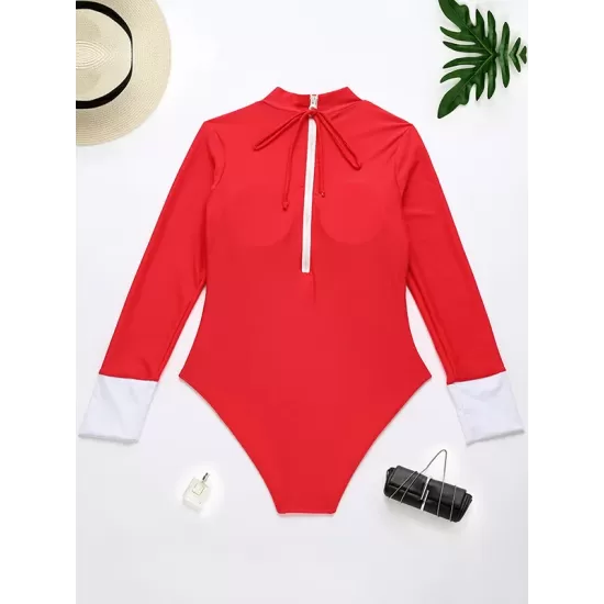 Rash Guard Split-Joint Zipper Color-Block Wetsuit Rash Guard Split-Joint Zipper Color-Block Wetsuit