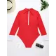 Rash Guard Split-Joint Zipper Color-Block Wetsuit Rash Guard Split-Joint Zipper Color-Block Wetsuit