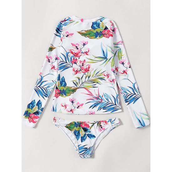 Long Sleeve Floral-Print Split Wetsuit Long Sleeve Floral-Print Split Wetsuit
