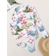 Long Sleeve Floral-Print Split Wetsuit Long Sleeve Floral-Print Split Wetsuit