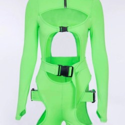 Long Sleeve Zipper Hollow One-Piece Wetsuit