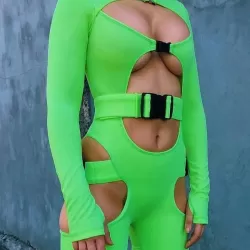Long Sleeve Zipper Hollow One-Piece Wetsuit