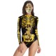 Fashion Halloween Skeleton 3D&Floral Printed Long-Sleeves Wetsuit Fashion Halloween Skeleton 3D&Floral Printed Long-Sleeves Wetsuit