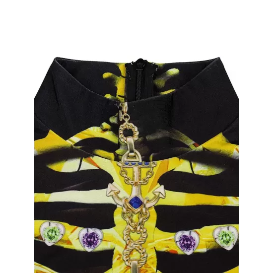 Fashion Halloween Skeleton 3D&Floral Printed Long-Sleeves Wetsuit Fashion Halloween Skeleton 3D&Floral Printed Long-Sleeves Wetsuit