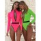 Deep V-Neck Zipper Long Sleeves Wetsuit