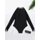 Long Sleeve Color-Block Leopard Print Zipper Wetsuit Long Sleeve Color-Block Leopard Print Zipper Wetsuit