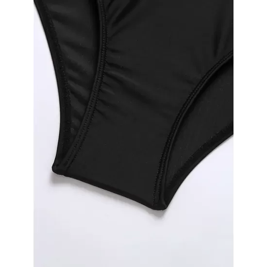 Long Sleeve Color-Block Leopard Print Zipper Wetsuit Long Sleeve Color-Block Leopard Print Zipper Wetsuit