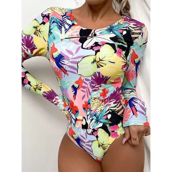 Long Sleeves Fruit Printed One-Piece Wetsuit Long Sleeves Fruit Printed One-Piece Wetsuit