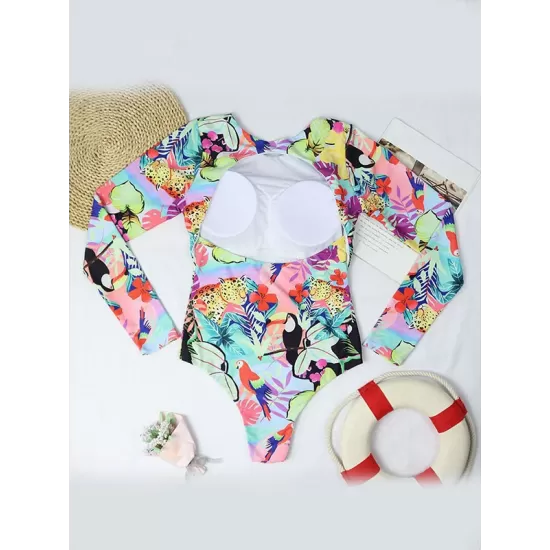 Long Sleeves Fruit Printed One-Piece Wetsuit Long Sleeves Fruit Printed One-Piece Wetsuit