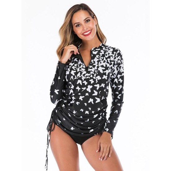Bird Printed Zipper Two Pieces Wetsuit Bird Printed Zipper Two Pieces Wetsuit