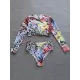 Floral Long Sleeveless Backless High-Waisted Rash Guards Floral Long Sleeveless Backless High-Waisted Rash Guards