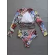 Floral Long Sleeveless Backless High-Waisted Rash Guards Floral Long Sleeveless Backless High-Waisted Rash Guards