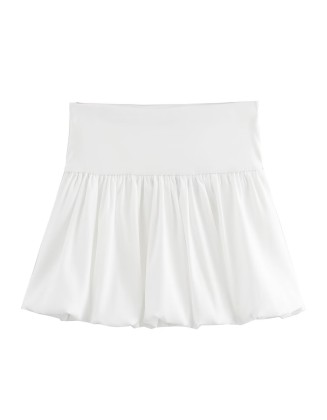 Street fashion Joker solid color simple lantern mini slim slim skirt