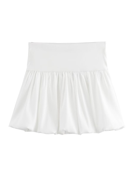 Street fashion Joker solid color simple lantern mini slim slim skirt